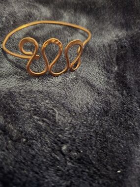 Elegant Copper-Tone Swirl Open Cuff Bracelet